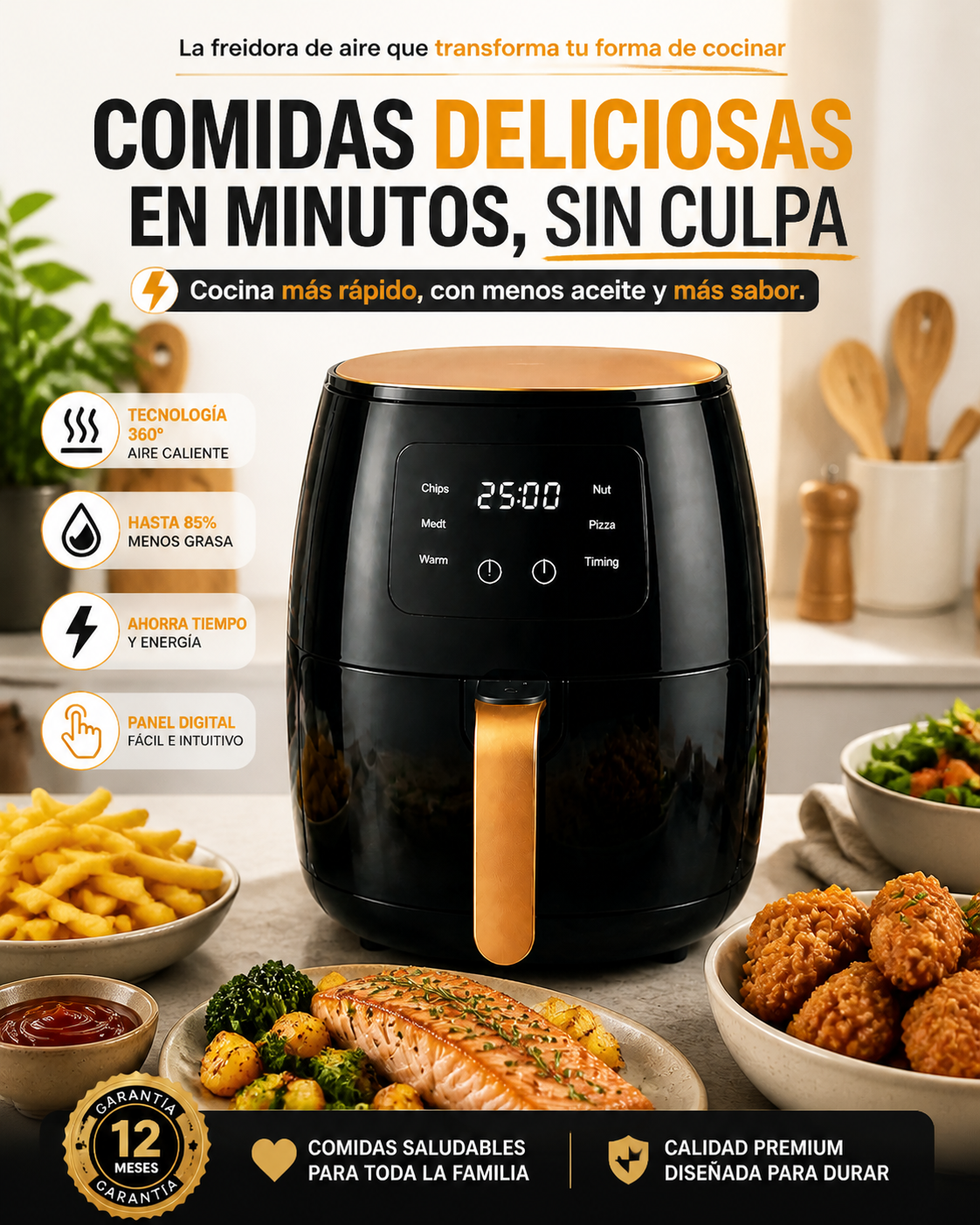 Freidora de Aire Silver Crest 6L